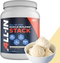 All-in-One Muscle Building Stack - Vanilla Whey Protein Isolate, Kretine Monohidrat, HMB, ve L-Glutamine, 4 Ürün, Yapay, 30 Hizmet Yok