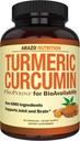 Arazo Beslenme Turmeric Curcumin with BioPerine 1300 mg with Black Pepper - Ortak Destek Beslenme Supplements -% 100 Herbal Tumeric Root Capsules