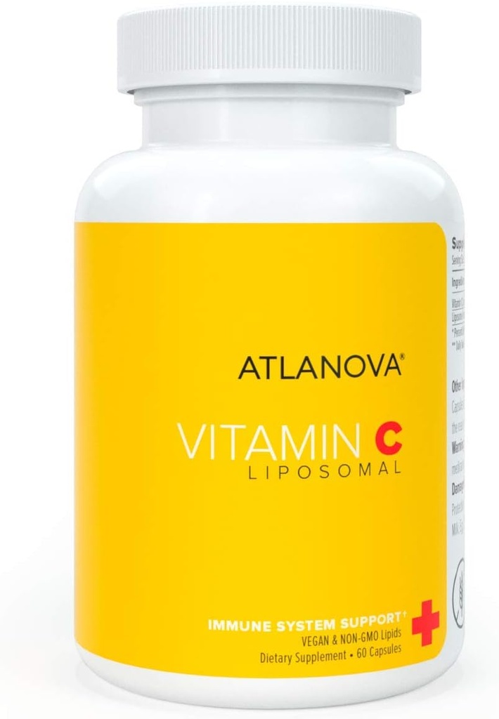 ATLANOVA True Liposomal Vitamin C 1000mg Κάψουλες Vegan Best Natural Non GMO Made in USA Αντιοξειδωτικό Μέγιστη Απορρόφηση Υποστήριξη ανοσοποιητικού συστήματος & Collagen Booster Liposome Lab Formula Συμπλήρωμα