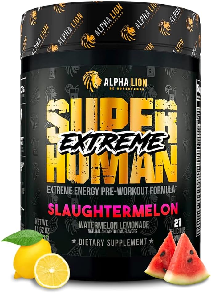 ALPHA LION Superhuman Extreme High Stim Pre Workout Toz, Beta Alanine, L-Taurine & 356mg Tri-Kaynak Caffeine for Sustained Energy, Nitric Physics & Citrulline for Pump (21 Servisler, Skahlon)