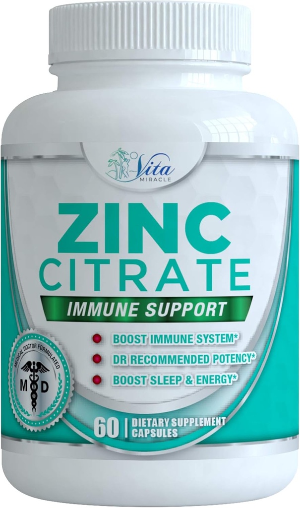 Zinc Citrate 30mg Συμπλήρωμα - Ανοσοποιητική Υποστήριξη για Ενήλικες Παιδιά Ασφαλή Ανοσοποιητικά Συμπληρώματα Βιταμίνη Εναλλακτική για Lozenge Υγρά και Μασώμενα Δισκία
