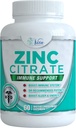 Zinc Citrate 30mg Συμπλήρωμα - Ανοσοποιητική Υποστήριξη για Ενήλικες Παιδιά Ασφαλή Ανοσοποιητικά Συμπληρώματα Βιταμίνη Εναλλακτική για Lozenge Υγρά και Μασώμενα Δισκία