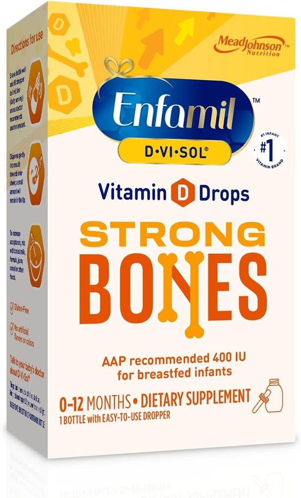 Enfamil D-Vi-Sol Vitamin D Supplement 50 mL (Packs of 2)