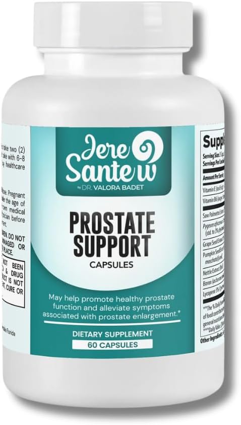 Prostate Support Supplement with Saw Palmetto, Pygeum & Lycopene – Prostate Health & Urinary Function Support – 60 Capsules – Natural Blend for Men's Wellness – Made in USA