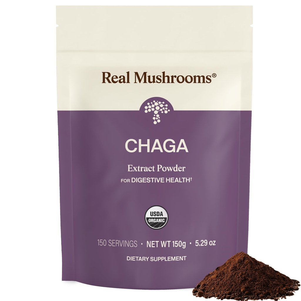 Gerçek Mushrooms Chaga Mushroom Toz – Organik Chaga Meyveli Vücuttan Çeviri – Wellness & Enerji Desteği için – Vegan, Non-GMO, 150 Hizmet - Günlük Kullanımlar Için Ücretsiz