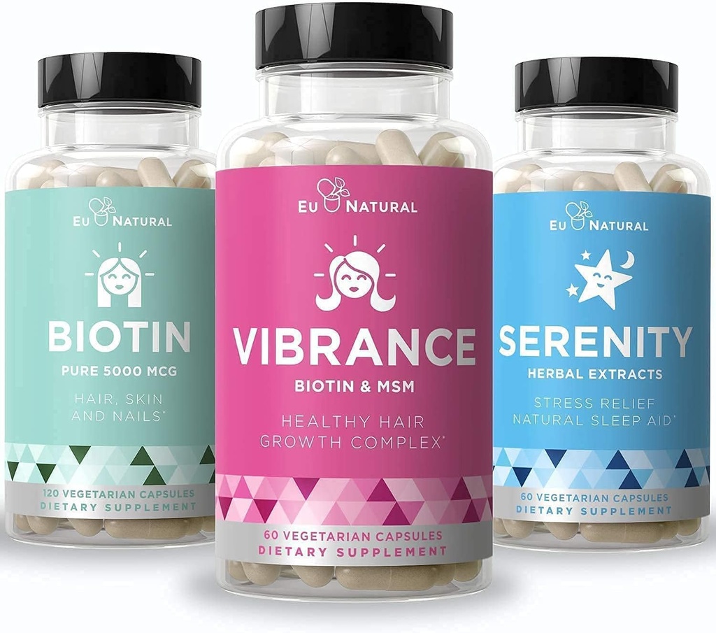Eu Natural Beauty Sche - Biotin & Serenity for Healthier Saç Büyüme, Güçlü Nails, Glowing Skin