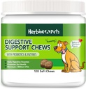Herbion Evcil hayvanlar Probiyotiks & Enzymes ile Chews, 120 Soft Chews, Daily Digestive Enzymes ile iyileştirilmiş Gut Health için, Minimum 2 Milyar CFU'lar için ABD'de Yapıldı