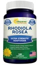 ASquared Beslenme Rhodiola Rosea Supplement 1000 mg - 180 Vegan Capsules - Max Strength Rhodiola Kökleri Pills Saf Enerjiyi Geliştir, Beyin Fonksiyonlar ve Stres Yardımı - Altın Kök Herb Toz Tabletleri