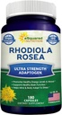 aSquared Nutrition Rhodiola Rosea Supplement 1000mg - 180 Vegan Capsules - Max Strength Rhodiola Root Extract Pills Improve Pure Energy, Brain Function & Stress Relief -Golden Root Herb Powder Tablets