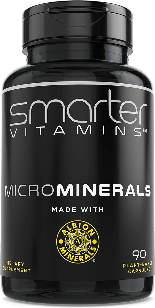 Albion® 6 Essential Trace Bisglycinate Minerals, Manganese, Boron, Chromium, Selenium, Molybdenum Supplement, 90 Plant-Based Vegan Capsules