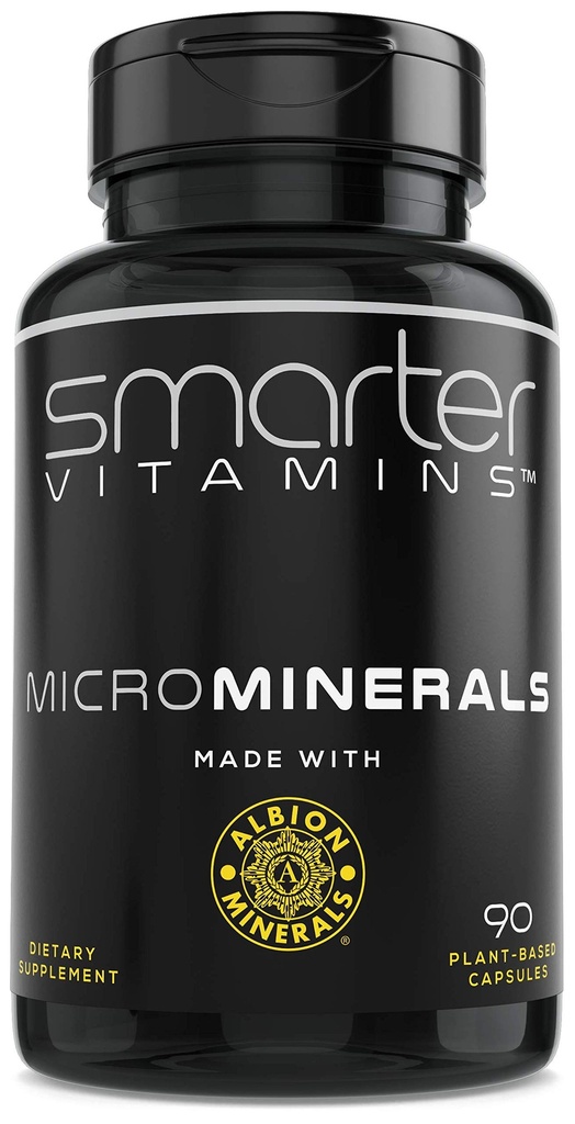 Albion® 6 Essential Trace Bisglycinate Minerals, Manganese, Boron, Chromium, Selenium, Molybdenum Supplement, 90 Plant-Based Vegan Capsules