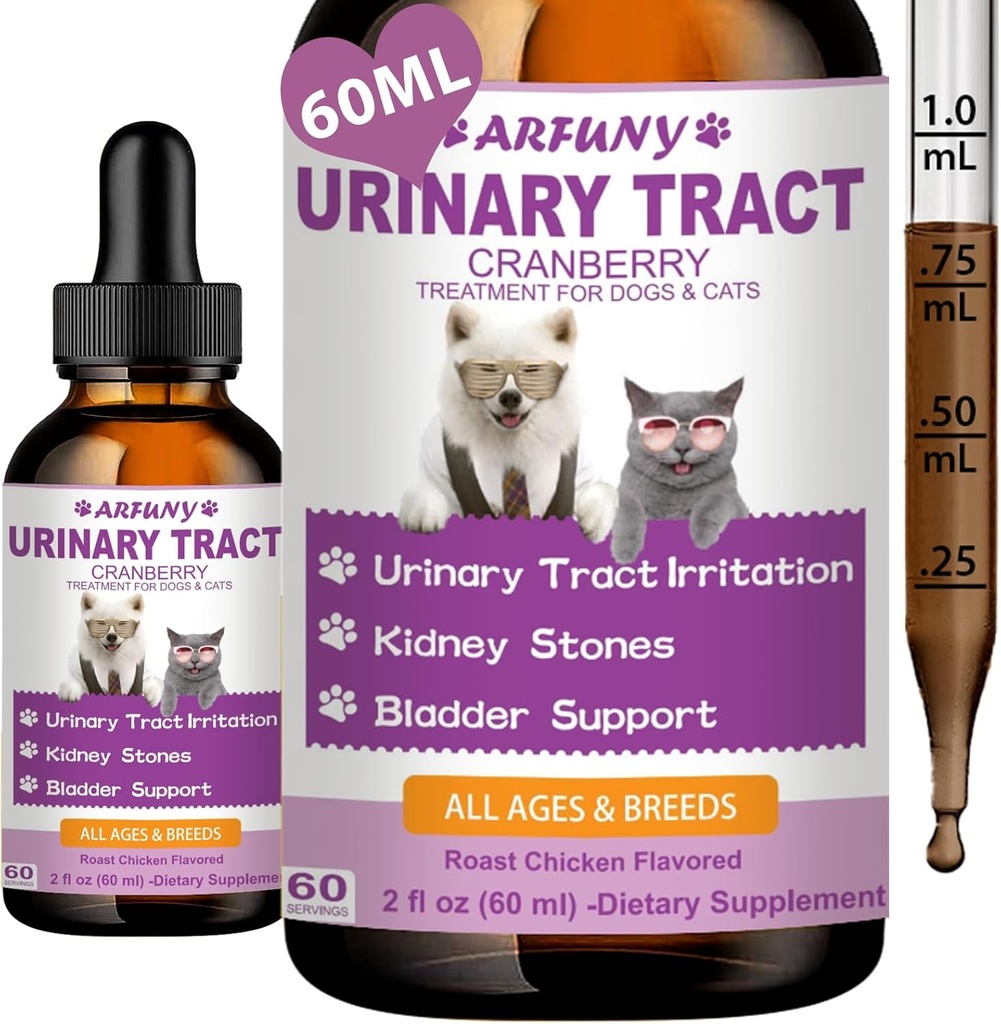 Cat & Dog Urinary T Enfeksiyon Tedavisi - Destek Bladder, Kidney & Incontinence - Cats & Köpekler için Cranberry Supplement - Pet Kidney Desteği - Roast Chicken Flavor