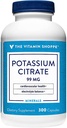 The Vitamin Shoppe Potassium Citrate 99MG - Supports Cardiovascular Health, Promotes Cellular Function, and Helps Maintain Electrolyte Balance for Overall Wellness (300 Capsules)