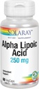 SOLARAY Alpha Lipoic Acid 250 mg - 60 VegCaps - Υγιής Αντιοξειδωτική Δραστηριότητα & Ενεργειακή Υποστήριξη - Μη ΓΤΟ & Vegan