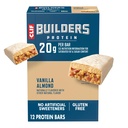 CLIF BUILDERS Protein Bars - Vanilla Almond Flavor - 20g Πρωτεΐνη με βάση το φυτό - Χωρίς γλουτένη - Μη ΓΤΟ - Χαμηλή Γλυκαιμική - Χωρίς Τεχνητά γλυκαντικά - 2.4 oz. (12 Pack)