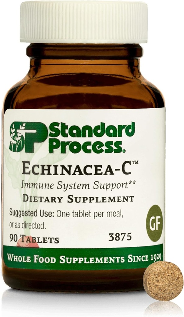 Τυποποιημένη διαδικασία Echinacea-C - Συμπλήρωμα για την υποστήριξη του ανοσοποιητικού συστήματος - Προσφορές Ημερήσια δόση βιταμίνης C - Χωρίς γλουτένη, Μη-Dairy & Non-Soy - 90 δισκία (90 Σερβιέτες)