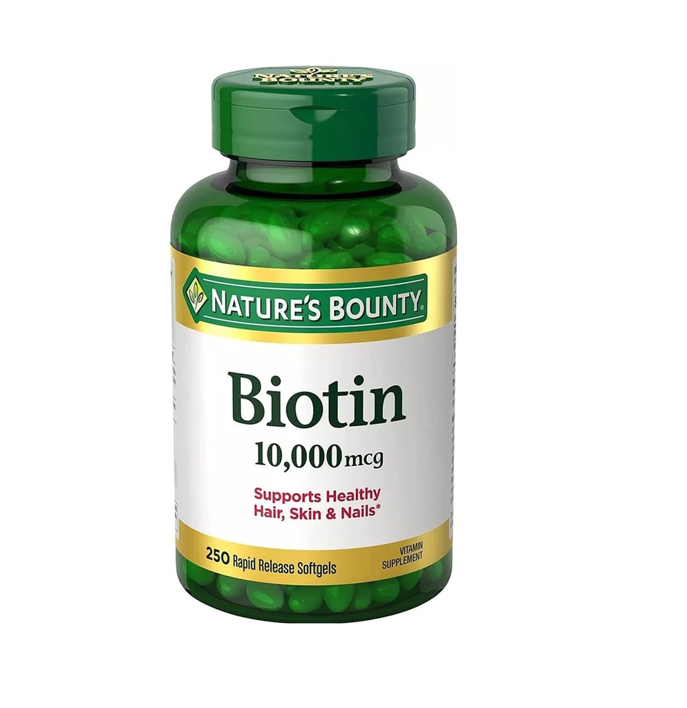 Nature's Bounty Biotin 10.000 mcg, 250 Hızlı Yayın Softgels