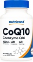 Nutricost CoQ10 100mg, 60 κάψουλες χορτοφάγων, 60 Σερβιέτες - Συνένζυμο Q10