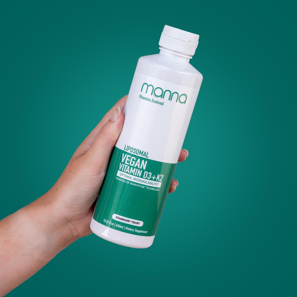 Manna Vitaminleri Liposomal Vegan K2 D3 Vitamin Supplement - Immune Support Supplement - Vitamin K2 - Kalp Sağlığı Supplements - Vegan D3 - Vitamin D3 K2 - Sıvı D3 ile K2 Vitamini