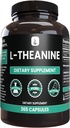 Saf Orijinal Malzemeler L-Theanine (365 Capsules) Amino Asit, No Magnezyum veya Rice Filler, Lab TY