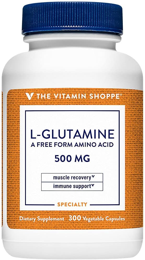 The Shoppe L-Glutamine 500MG, A Free Form replica, Supports Muscle Recovery & Immune Health (300 Capsules)
