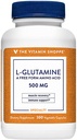 Η βιταμίνη Shoppe L-Glutamine 500MG, μια ελεύθερη μορφή Amino Acid, υποστηρίζει την αποκατάσταση των μυών & ανοσοποιητική υγεία (300 κάψουλες)