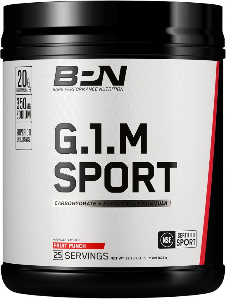 BARE PERFORMANCE NUTRITION, BPN G.1.M Go One More Sport, Endurance Training Fuel, Superior Carbohidrat & Electrolytes Formula, Fatigue, Fruit Punch, 25 Hizmetler