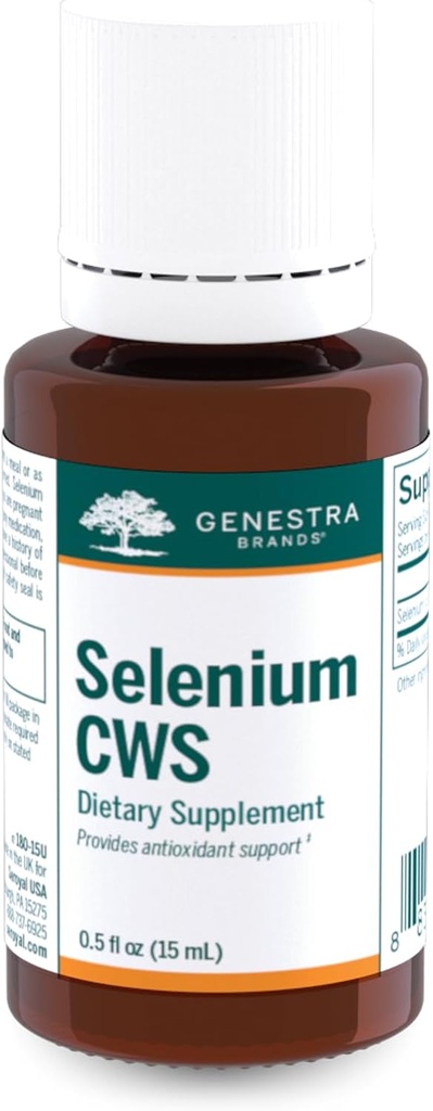 Genestra Brands Selenium CWS | Antioksidatif Strese Karşı Koruma Yardımları | 0,5 fl. oz.