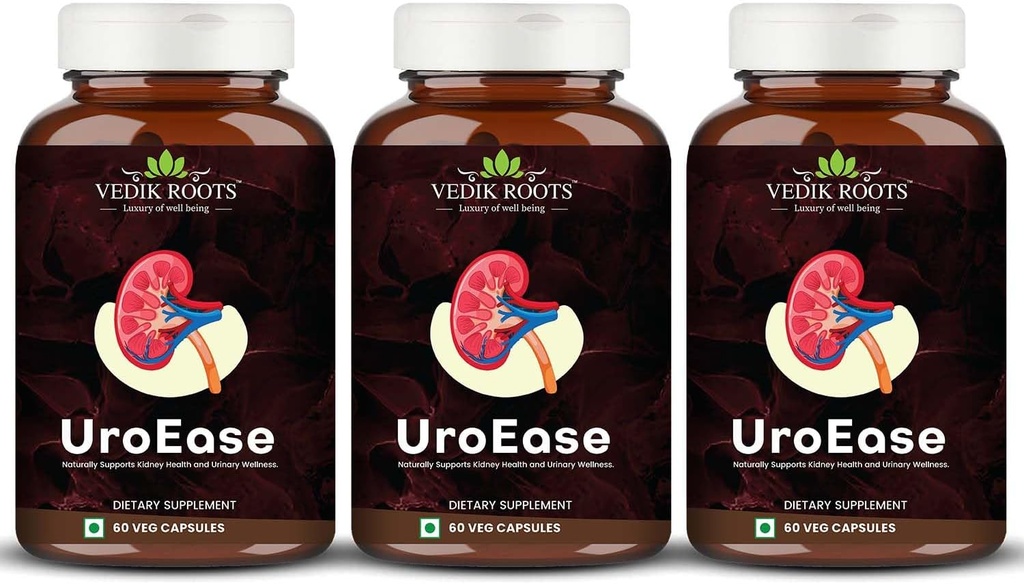 UroEase | Ayurvedic Herbal Supplement for Kidney Health & Uric Acid Levels | Destekler Urinary Tract Health | 180 Veg Capsules
