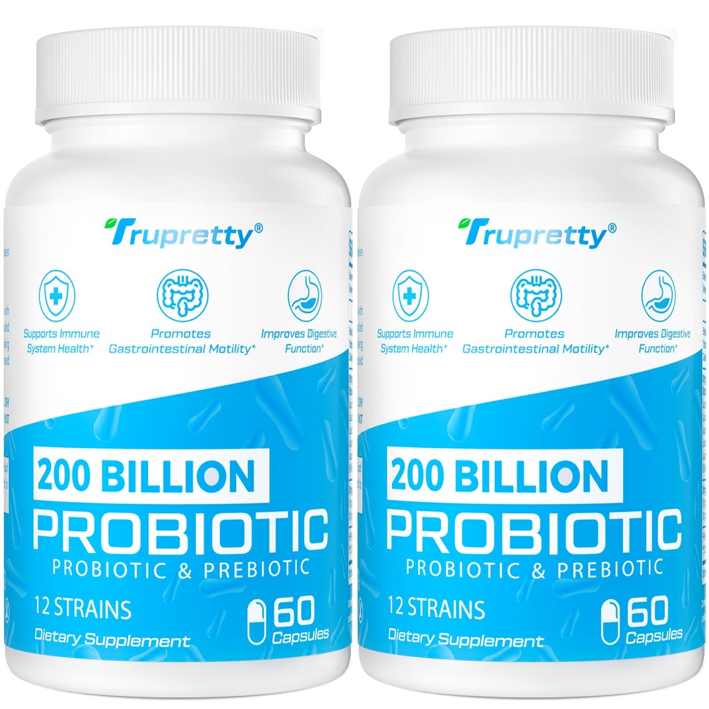 200 Milyar Cfus 12 Strains Probiyotik, 3 Organik Prebiyotik, Kadınlar için Probiyotikler, Immune, Gut, Digestive Health, Raf Stable, Non GMO, 120 Caps (120-Days Supply)