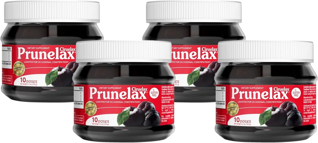 Prunelax Ciruelax Regular Strength Laxative Jam - Vegan & Gluten-Free Natural-Ingredient Laxative for Occasional Constipation - 5.3 oz (Paketi)
