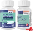 WELMATE Respiratory Relief Sche: Maksimum Güçlü Guaifenesin 1200 Mg Mucus Relief (100 Bi-Layer Tabletleri) + Phenylephrinel HC 10 mg Nasal Decongestant PE (200 Tablet) Sinus, Cold & Alerji Desteği