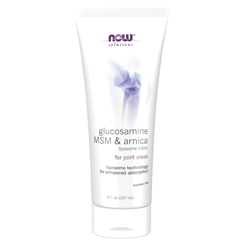 NOW Foods Solutions, Glucosamine, MSM and Arnica Liposome Lotion, For Joint Areas, Liposome Technology for Enhanced Absorption, 8-Ounce