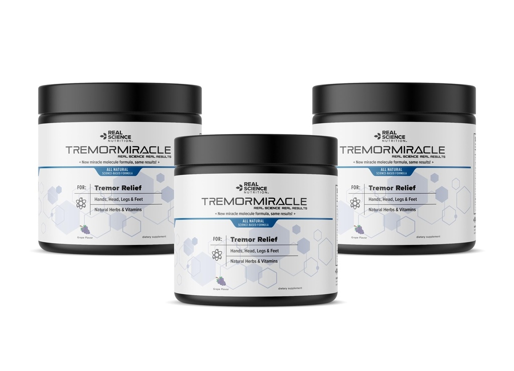 Tremor Miracle - Essential Tremor Βότανο συμπλήρωμα σκόνη για τα χέρια, τα πόδια, τα πόδια, το κεφάλι Tremors (13.4 Oz, Grape Γεύση) (3)