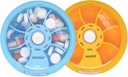 INVODA Weekly Pill Organizer 7 Karşılaştırmalı Günlük İlaçlar ve Vitaminler için Pill Box - Portatif Seyahat Pill Case Fish Oil Supplements Vitamins Organizer (Mavi+Orange)