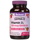 Bluebonnet Beslenme Dünya Tatlı D3 5000 I Chewable Tabletler, Kas & Skeletal Büyüme, GMO, Gluten & Soy & Süt Ücretsiz, Kosher, Raspberry, White, 90 Count