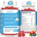 2 Pack Ashwagandha Gummies for Women Men, Sugar Free Organic Ashwagandha Gummies Supplement for Relax Restore Balance, Vegan Gluten Free, 120