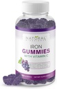 C vitamini ile Demir Gummies - Yetişkinler ve Çocuklar için Chewable Iron Supplement, Iron Deficiency Anemia, Red Blood Cell Support, Energy, Immune Function, Brain Health, Max Abxia, 60 Vegan Gummies