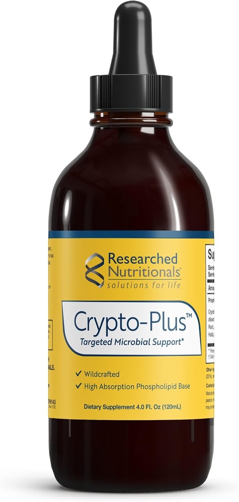 Araştırmalı Beslenme Crypto-Plus - Hedeflenmiş Microbial & Immune Support Formula with Red Root, Black Walnut Extract and Phospholipid Delivery for maximum Nutrient Abxia (4 Fl Oz)