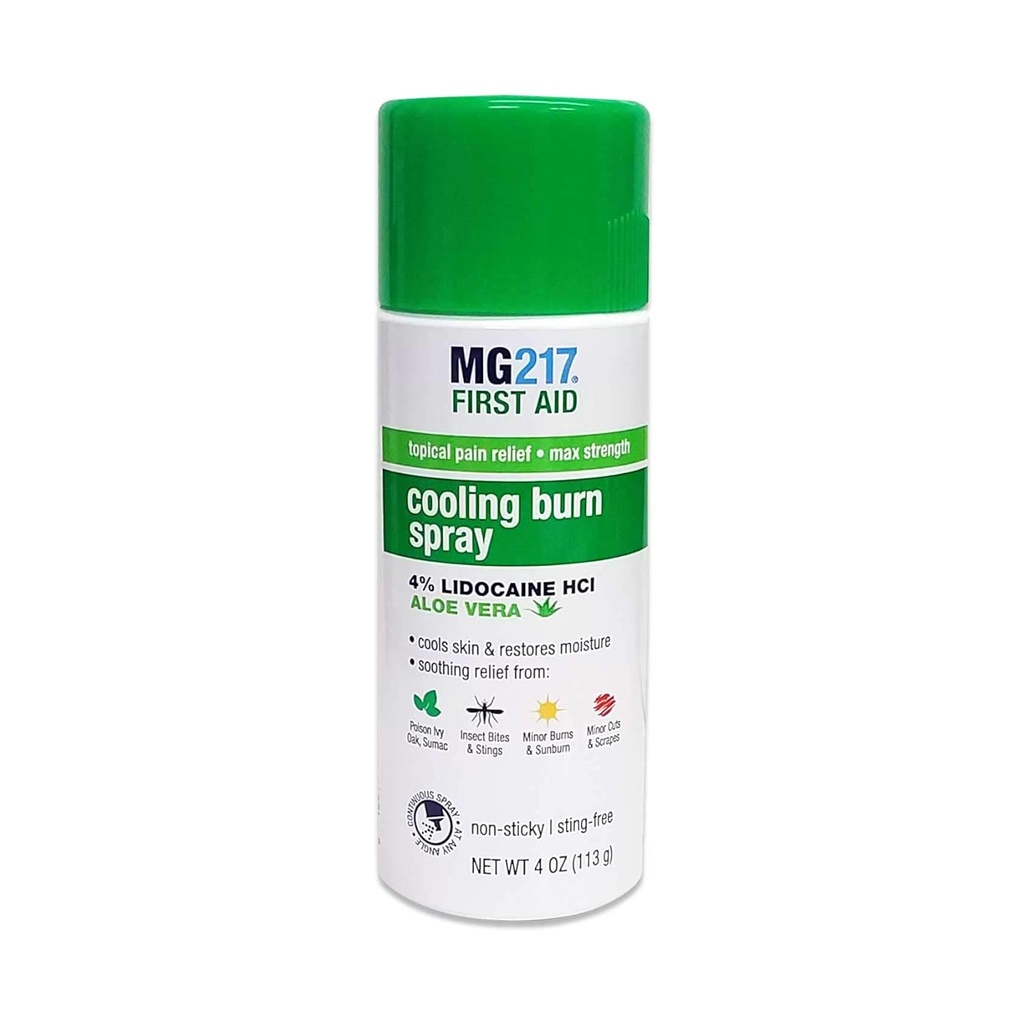 MG217 Burn Spray ανακούφισης από τον πόνο μέγιστης αντοχής με λιδοκαΐνη και αλόη Βέρα, 4 oz