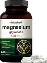 DoğaBell Magnezyum Glycinate 500 mg, 240 Veggie Capsules | 100% Chelated & Purified | Sleep, Muscle & Nerve Support | Non-GMO, Gluten-Free