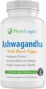 Βιολογικές κάψουλες Ashwagandha με Μαύρο Πιπέρι, Υποστηρίζει ορμόνες, μη ΓΤΟ, Χωρίς γλουτένη, Vegan, Φυσικό, 60 κάψουλες