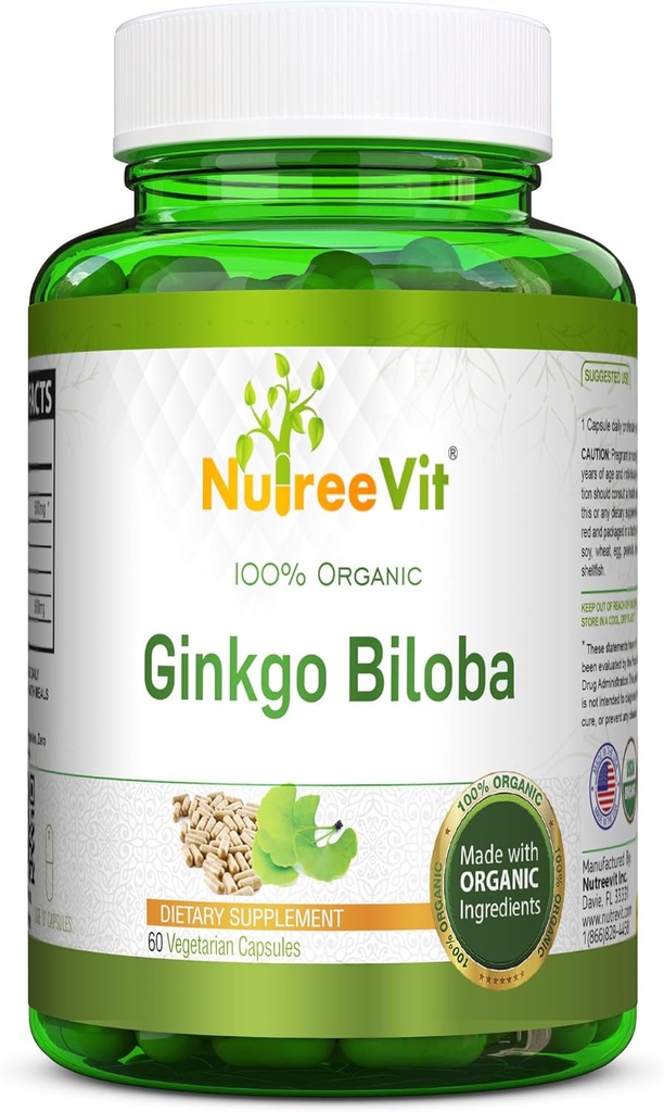 NutreeVit GU Biloba Herbal Supplement Capsules (60 Kont)