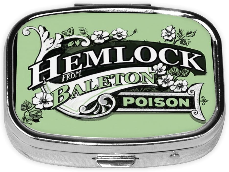Metal 2tment Pill Organizer Travel Friendly Portable Compact Pill Box Cute Pill Case to Hold Vitamins/Fish Oil/Supplements/Meds/Tablet for Purse/Pocket (Hemlock from honeyton Z)