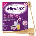 MiraLAX Gentle Constipation Relief Laxative Toz, Stool Softener with PEG 3350, No Harsh Side Effects, Single Dose Mix-In Pax with Mix Stirrers, Travel Pack, 10 Dose