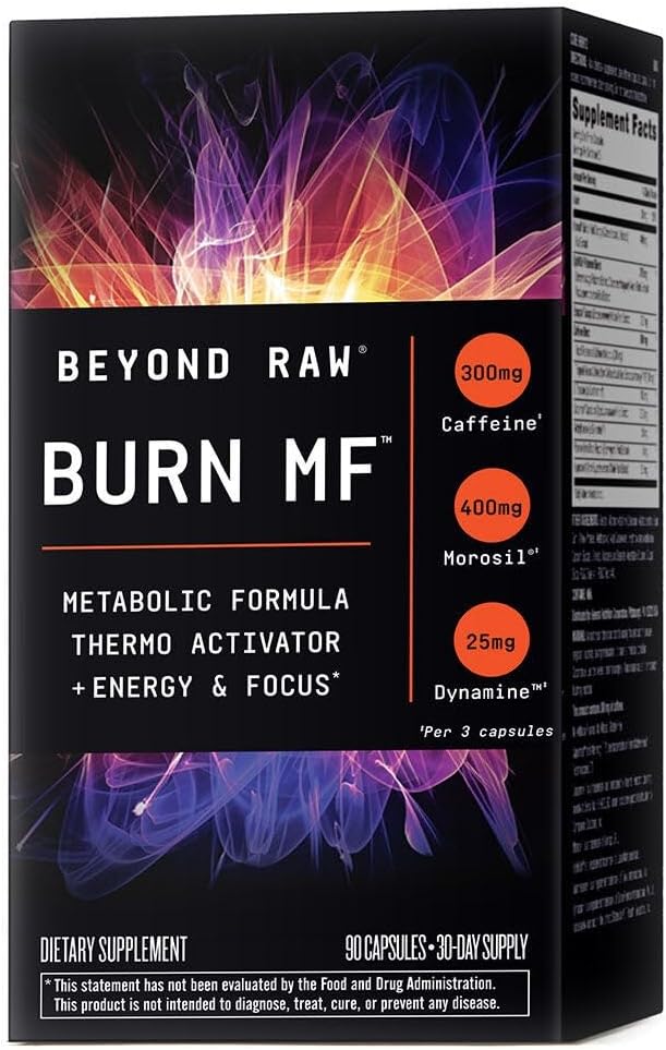 BEYOND RAW Burn MF | Metabolic Formula, Termo Activator, Destekler Enerji ve Odak | 90 Kont
