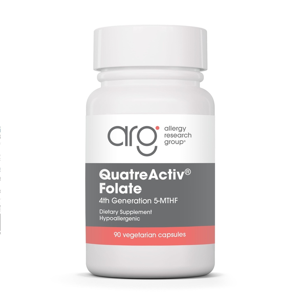 Alerji Araştırma Grubu QuatreActiv Folate Supplement - Medeniyet, 5-MTHF, Medeniyet Desteği, Quatrefolic, Vegetarian Capsules - 90 Count