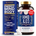 HMB ve Vitamin D3 Tamam - B-Hydroxy B-Methylbutyrate 1,000 MG HMB Supplements for Men and Women Plusuba, D 3 - Kas Büyüme, Güçlü, Performans, Kurtarma - 90 Gün, 180 Caps.