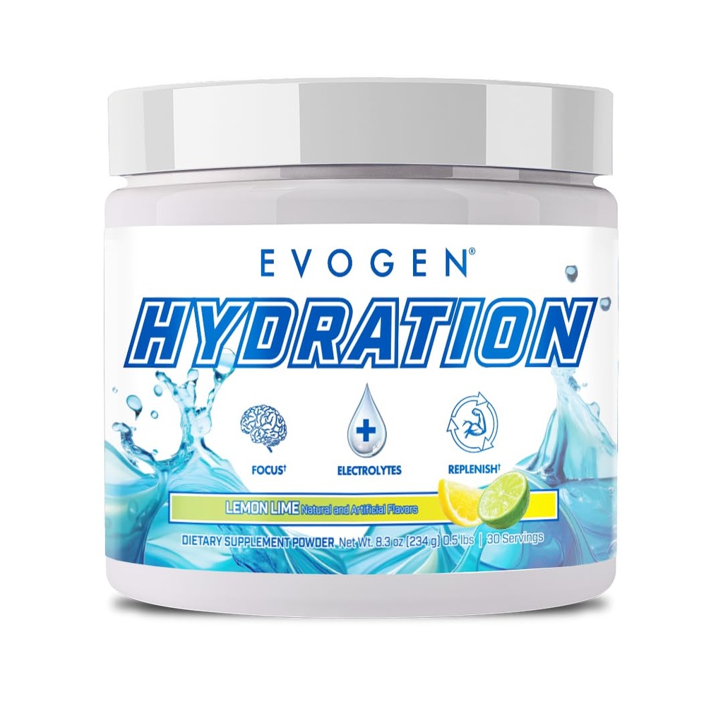 Evogen Hydration - Full Spectrum Electrolytes Toz | Sugar-Free Electrolyte Toz Supplement for Hydration, Energy, and Recovery | Coconut Water, B Vitamins, Pyum | Lemon Lime | 30 Hizmet