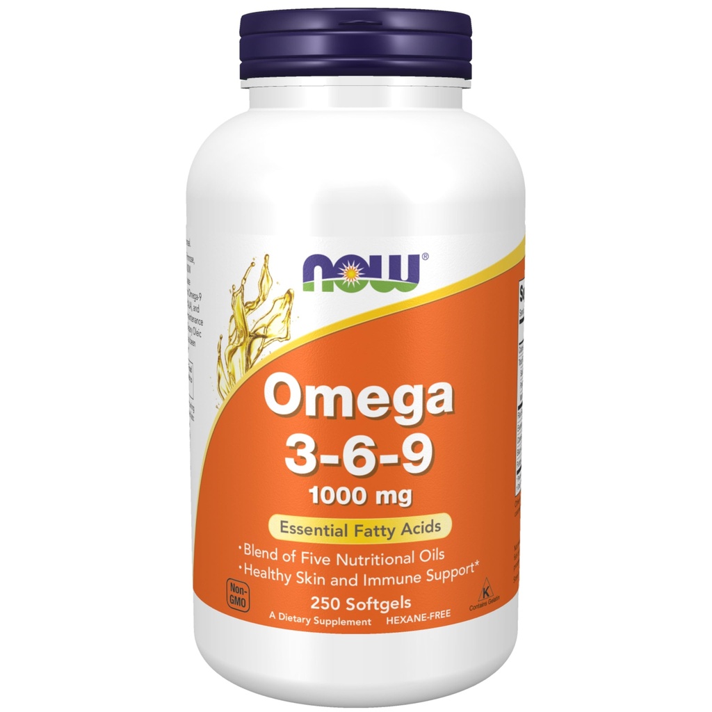 Şimdi Gıdalar Tamamlar, Omega 3-6-9 1000 mg, Flax Tohum, Evening Primrose, Canola, Black Currant ve Candy Seed Oils, 250 Softgels